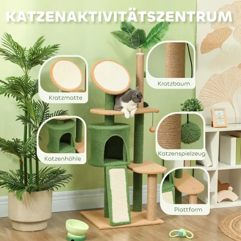 Klösträd Grön av Sisal och Plysch 139 cm