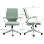 Ergonomisk Kontorsstol i Grönt Tyg, Justerbar Skrivbordsstol med Vippfunktion, Bekväm Arbetsstol för Hemmakontor, Grön, 62 x 69 x 92-100 cm