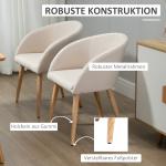 Matsalsstolar 2-pack Prisvärd Beige Tyg för Kök och Matsal i Skandinavisk Design med Ben i Trä Hållbar Modell Upp till 150 kg