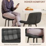 Barstolar Bistropallar Mörkgrå av Stål och Tyg för Kök Set om 2 Vridbara Stolar med Ryggstöd 48,5 x 48 x 98 cm
