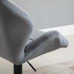 Barstolar 2-pack Prisvärd Grå Sammet för Kök och Bar med Justerbar Höjd och Ryggstöd Ergonomisk Design i Metall 360 Graders Rotation