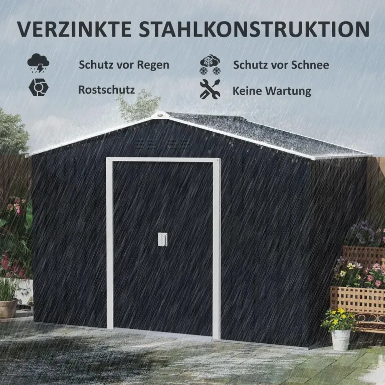Verktygsbod Redskapsbod med Sadeltak 277 x 195 x 192 cm