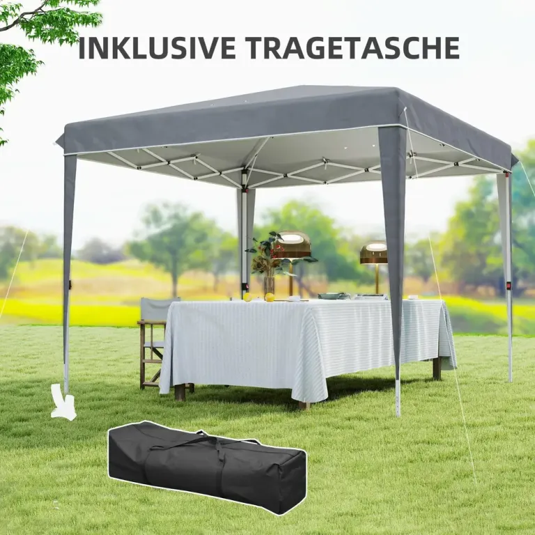 Trädgårdspaviljong Pop-up Partytält Ljusgrå 3 x 3 m