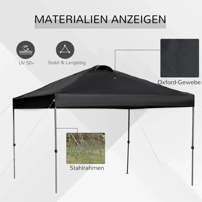 Hopfällbar Pop-up Paviljong Partytält 2,95 x m