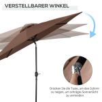 Parasoll med Vev Ø2,95 X 2,5 M Hopfällbart Marknadsparaply Polyester 180 G/M² Stabilt Brun