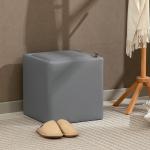 Förvaringspall Kvadratisk Grå Konstläder för Vardagsrum Sittpuff med Lock och Dold Förvaring Mjuk Fotpall och Extra Sittplats 40 x 40 x 40 cm