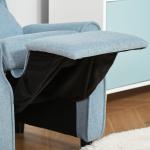 Barnfåtölj med Fotpall i Blått, Bekväm Minisoffa för Barn 3-5 År, Ergonomisk Sittplats med Justerbart Ryggstöd, Blå, 58 x 53 x 70 cm