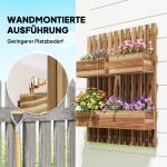 Blomlådor 3-pack för Väggmontering med Justerbar Placering Hållbar och Prisvärd Natur Massivt Trä 60 x 16 x 80 cm