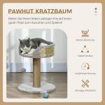 Klösträd Kattträd Litet Jutegrå av Sisal och Plysch för Katter upp till 4 kg Skrapstolpe med Lekboll 49 cm