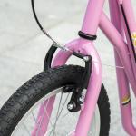 Sparkcykel med Handbroms 16 Tum, Robust Skoter för Barn med Stora Hjul, Säker Körning på Alla Underlag, Rosa, 135 x 58 x 92-100 cm, 5 år+