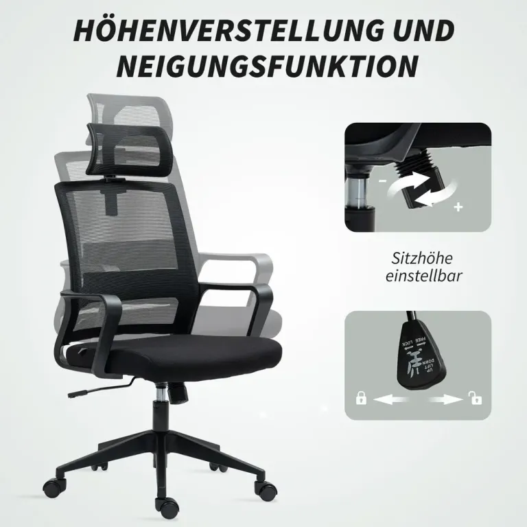 Kontorsstol Ergonomisk Svart av Nät
