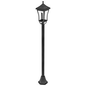 Sollampa för Trädgård med LED och Ljussensor för Utomhusbelysning Hållbar och Vattentät Svart Plast och Metall IP44 127 cm