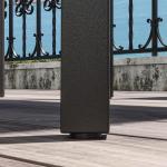 Trädgårdsbord Uteplatsbord Brun av Stål för Trädgård och Terrass Fyrkantigt Bord för 4 Personer med Paraplyhål Robust 100 x 100 x 72 cm