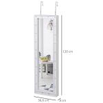 Spegelskåp LED Smyckesskåp Hängdörrsmontering MDF Vit 36,6 X 8 X 120 Cm