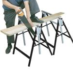 Såghäst Höjdjusterbar Hopfällbar Metall upp till 200 Kg för Träarbete Svart 68 X 56 X 80-130 Cm