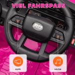 Elbil för Barn med 2.4 GHz Fjärrkontroll och 2 Motorer samt Tuta och LED Musik Hållbar och Säker Rosa Plast 12V 3-8 År för Lek