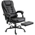 Skrivbordsstol med 7 Massagepunkter, Höjdjusterbar Snurrstol med Integrerat Fotstöd, 67 x 79 x 111–121 cm