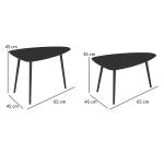 Soffbordsset om 2, Väderbeständigt Balkongbord i Stål med Geometrisk Design, Svart