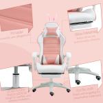 Ergonomisk Gamingstol med Svankstöd, Fotstöd och Bunny Ears-kudde, Rosa