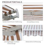 Markis med Handvev 3 X 2,5 M Fällarmsmarkis Solskydd för Balkong Väggmontering Aluminium