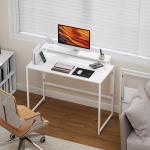 Skrivbord Hopfällbar Platsbesparande Vit MDF för Hemmakontor med Monitorhylla Arbetsbord för Studier 100x48x87,5 cm