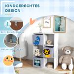 Kids Förvaringshylla, Kub med Lådor i MDF och Tippskydd, Vit