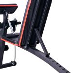 Multifunktionell Viktbänk Multigym med Fjäderbooster Träningsbänk Hemmagym upp till 120 Kg Svart 54 X 160 X 106 Cm