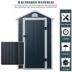 Verktygsbod Trädgårdsbod Redskapsbod med Ventilationsfönster Metall för Trädgård Grå 134 X 104 X 204 Cm