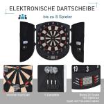 Elektronisk Darttavla med Röstmeddelanden, LED-skärmar, 6 Dart, 26 Spel och 185 Varianter, Dartmaskin med Dörr, för upp till 8 Spelare