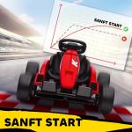 Elbil Gokart 24V Röd Plast och Metall för Barn 6–12 År Elektrisk Bil med Driftläge och Säkerhetsbälte Rolig Körning och Häftig Design