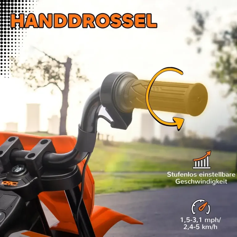 Elmotorcykel Barnmotorcykel Orange av Plast och Metall