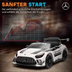 Elbil Barn Sportbil Vit Plast för Barn 3–8 År Elektrisk Leksaksbil med 12V Batteri och Fjärrkontroll LED-Ljus och Musikfunktion