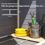 Redskapsbod med Satteltak och Ventilationsöppningar för Trädgårdsförvaring Hållbar och Stabil Mörkgrå Stål 133 x 102 x 180 och 208 cm