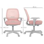 Ergonomisk Kontorsstol med Vridfunktion, Höjdjusterbar, Rosa, 55 x 48 x 82,5–94,5 cm