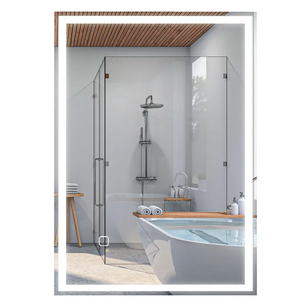 LED-Badrumsspegel med Touch Switch Vit 50 x 70 x 4 cm