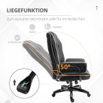Kontorsstol Höj- och Sänkbar med Vippfunktion Ergonomisk 360° Vridbar med Armstöd Konstläder Svart 76 X 80 X 118-124 Cm