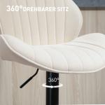 Set med 2 Barstolar med Tygöverdrag, Justerbar Sitshöjd och Stålram, Beige