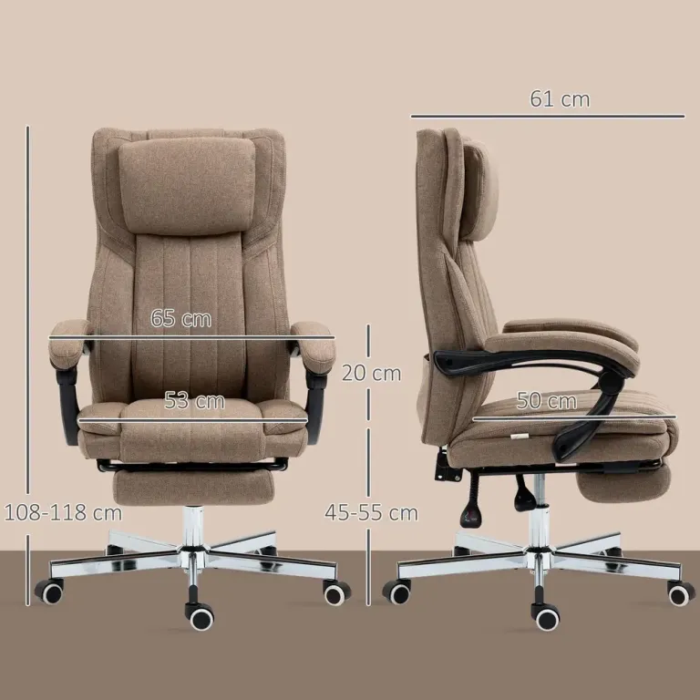 Kontorsstol med Massagefunktion Fällbart 65 x 61 x 118 cm