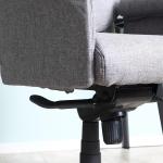 Kontorsstol Snurrstol Ergonomisk med Armstöd Höjdjusterbar Linnelook Polyester för Hemmakontor Ljusgrå 68 X 72 X 120-126 Cm