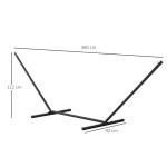 Hängmattsram 360 X 92 X 115 Cm Metall med Krokar upp till 120 Kg för Trädgård och Strand