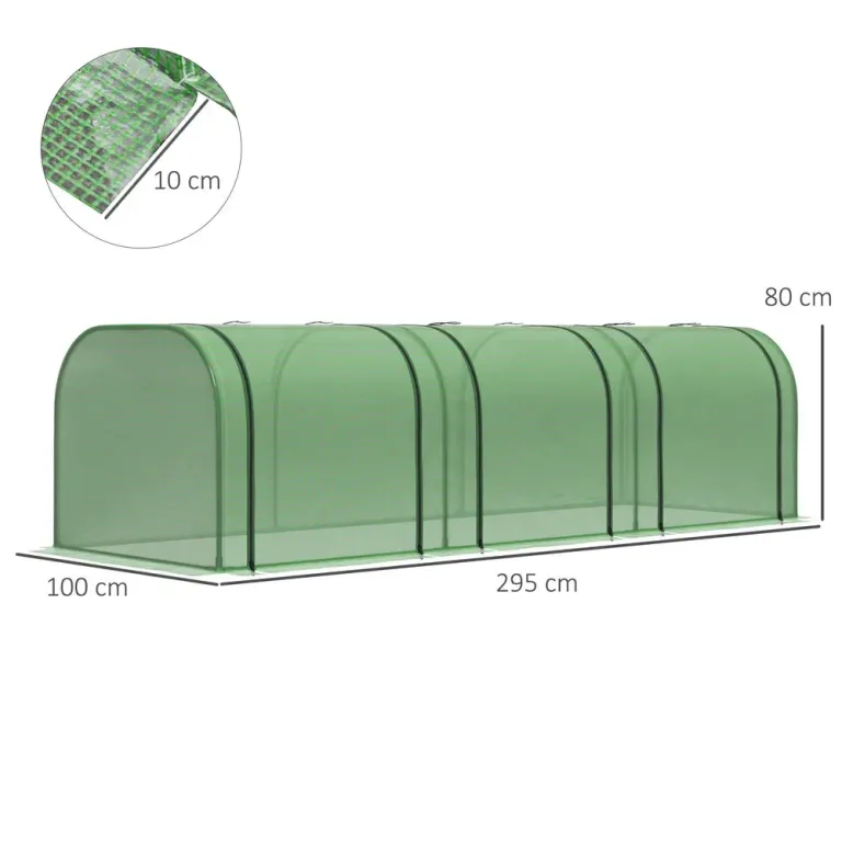 Polytunnelväxthus 3 Rulldörrar 2,95 x 1 x 0,8 m