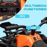 12V Barnbil med Framåt- och Backfunktion, MP3, Strålkastare, 3-8 km/h för 3-5 År, Orange