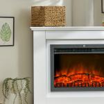 Elektrisk Öppen Spis, 3D LED-lågor, Fjärrkontroll, Timer, MDF, Vit