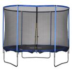 Studsmatta med Skyddsnät 244 cm, Säker Trädgårdstrampolin för Barn, Stabil Stålram och UV-Beständig Hoppduk, Blå, 113,6 kg