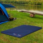 Luftmadrass Uppblåsbar Luftbädd Campingmadrass Liggunderlag PVC och Polyester Marinblå 195 X 138 X 10 Cm