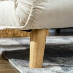 Vilstol med 6-nivå Justerbart Ryggstöd, Linnelook, upp till 120 kg, Kräm