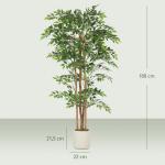 Konstväxt Banyan Realistisk Grön Plast och Trä för Vardagsrum och Kontor Stort Konstgjort Träd i Kruka 75x75x180 cm
