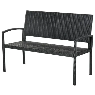 Trädgårdsbänk Konstrotting 2-Sits Parkbänk 122 x 60 x 87 cm