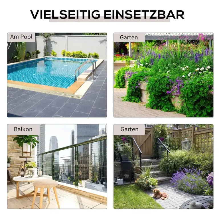Hopfällbart Sidobord och Balkongbord i Konstrotting, Brun