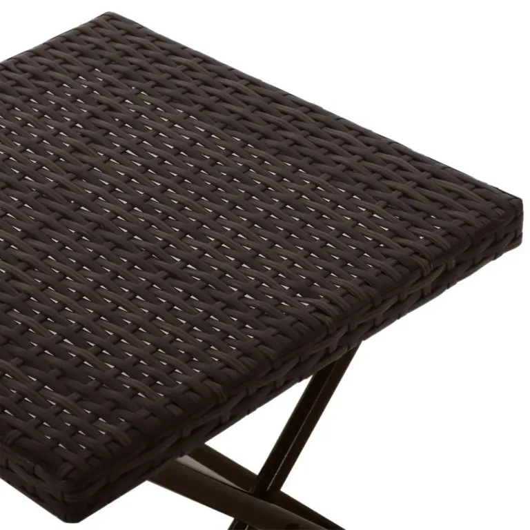 Hopfällbart Sidobord och Balkongbord i Konstrotting, Brun